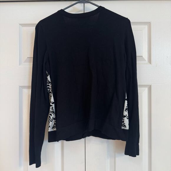 Charter Club Women’s Metallic Print Burnout Velvet Button Up Cardigan Size L - Picture 4 of 9